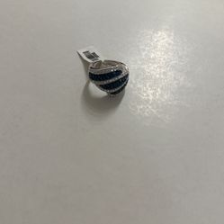 White & Blue Austrian Crystal Ring