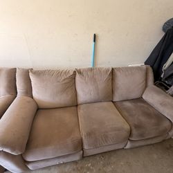 Reclining Tan Love Seat And Sofa