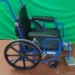 Wide Seat Wheelchair, Adjustable Height 