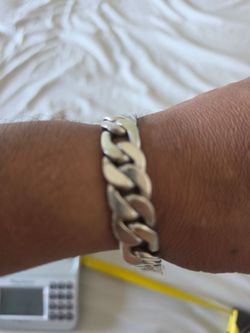 Peruvian silver bracelet, 9.50 silver, 89 grams, heavy and thick