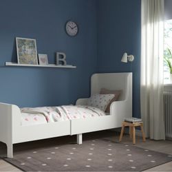 IKEA White Kids Twin Bed Frame with Mattress