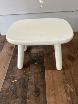 Small White Painted Wood Stool
