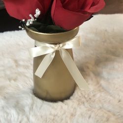 Gold Glass Vase With Flowers 🌺 