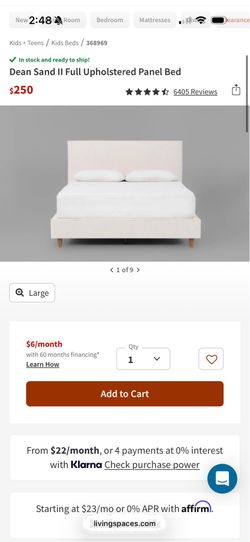 Living spaces full bed frame