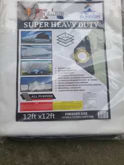 12ft × 12ft Super Heavy Duty White Tarp