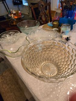 5 beautiful glass bowls, sold separately $15 ea or$60 for all