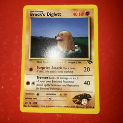 Brock's Diglett 67/132 Gym Challenge Pokemon Card LP VIntage