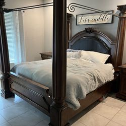 King Bed In Good Shape No Mattress 