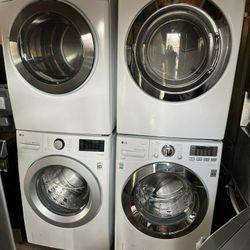 Sets  De Lavadora Y Secadoras De Gas LG Carga Frontal 700 El Par De Blancas 