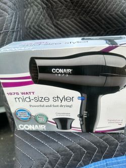 Conair 1875W Mid-Size Hair Dryer Black/Silver Concentrator Cool Shot 2/2