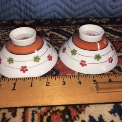 8 Vintage 1960s Japanese Rice Bowls (New In Box Never Used )