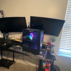 Gaming PC setup with monitors