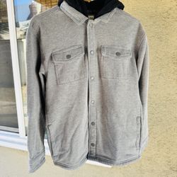 Boys Abercrombie Shirt Jacket Button Down Hoodie Shacket Size 13/14