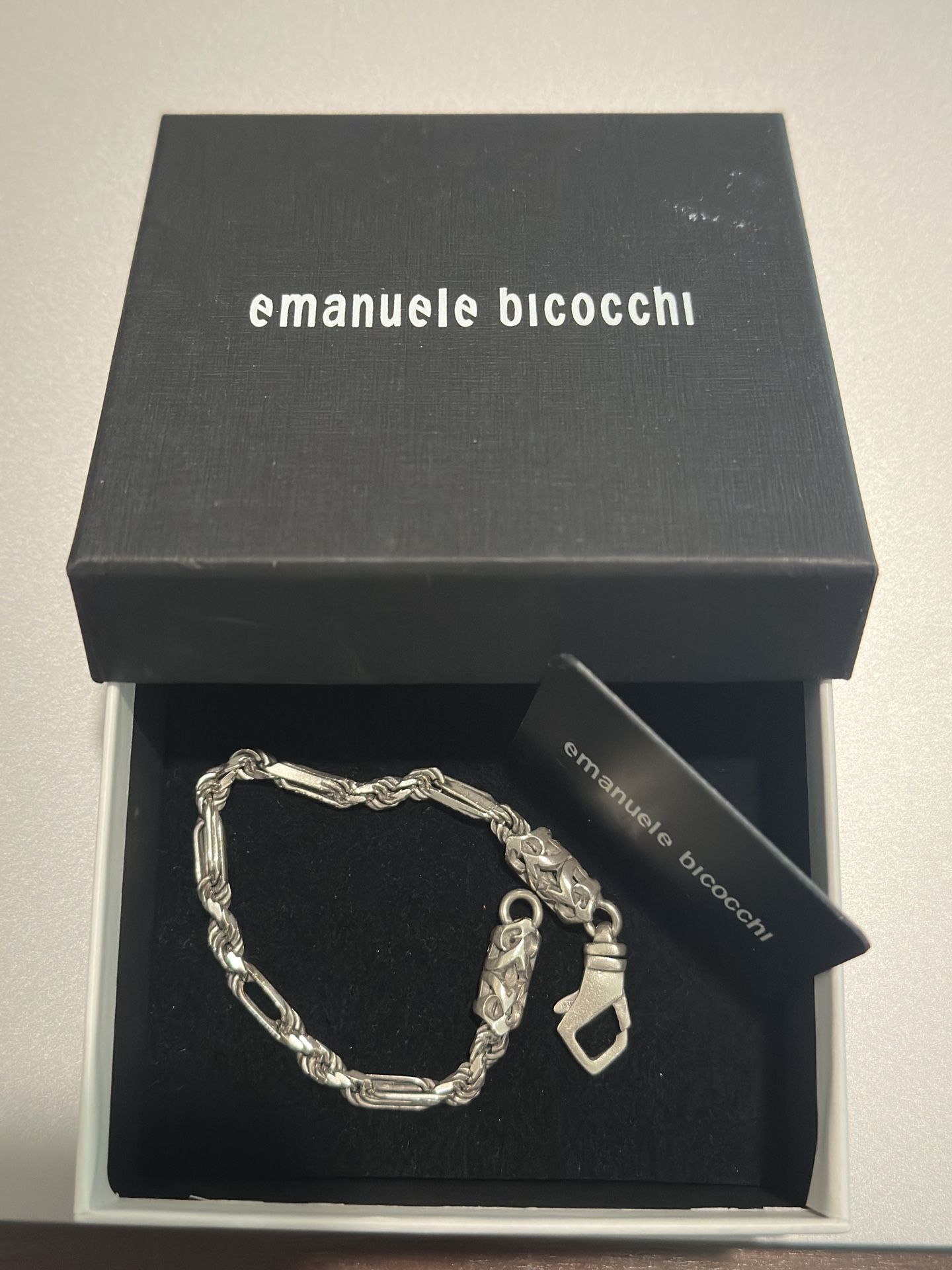 925 Sterling Silver Figaro Bracelet (emanuele bicocchi)
