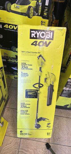 Ryobi 40v blower and trimmer with battery and charger