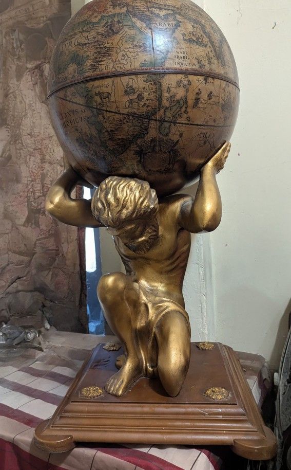 Vintage Italian Atlas Bar Globe