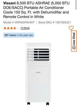 Used: Vissani 8500 btu Portable Air
