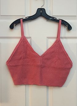 Brand new Juniors coral crochet crop top size XL