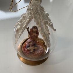 Vintage 1992 Holy Family Nativity Fontanini By Roman Glass Ornament Globe