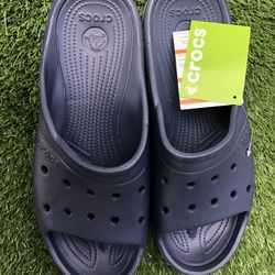 Crocs Unisex Adults Duet Slides Scutes Black Slip On Shoes Size 15