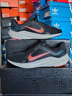 New Nike Quest 5 Running Walking Casual Shoes Black Crimson Men's 9 11 Women's 10.5 12.5