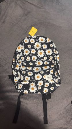 Daisy Print Backpack with Tags