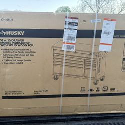 Standard-Duty 52 in. W 10-Drawer Matte Tan Mobile... With Solid Wood Top 