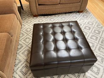 Leather ottoman