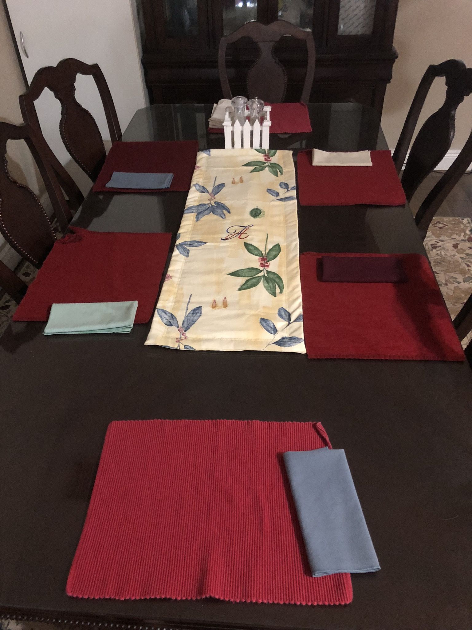 Solid Wood Dining Table With Matching China Hutch 