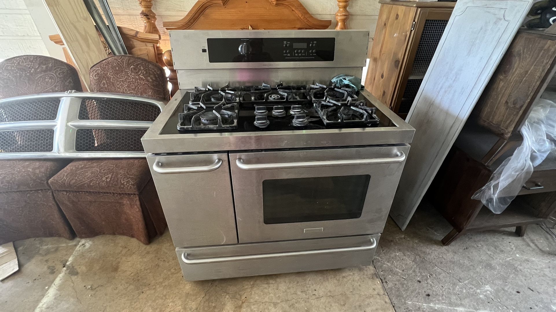 Frigidaire 40" Dual Fuel Gas Range PLCF489CC: Frigidaire Range Stove Oven Glass