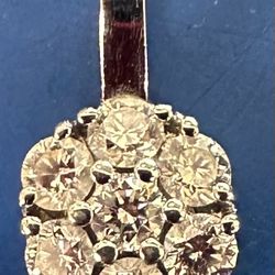 18K White Gold Diamond Cluster Charm