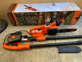BLACK+DECKER 10 in. 8 AMP Corded Electric Chainsaw with Pole Attachment