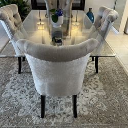  Glass Top Dining Table With 4 Chairs 
