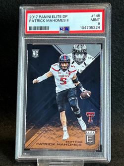 2017 Elite Draft Picks 🔥 Patrick Mahomes 🔥 Rookie PSA 9 Mint 💎 - Kansas City Chiefs