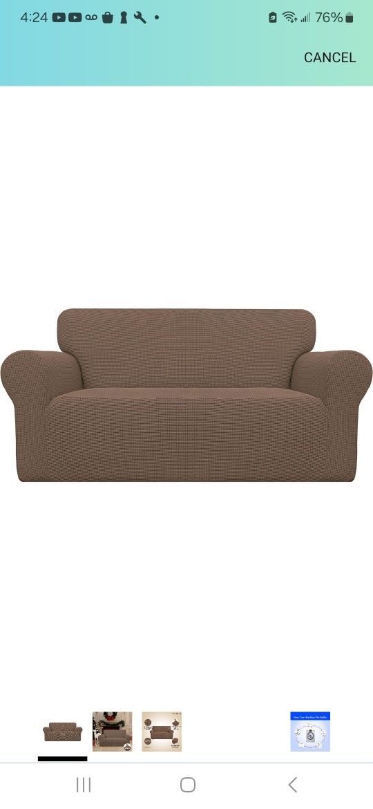 Easy-Going Stretch Loveseat Slipcover 1-Piece Sofa Cover Furniture Protector Couch Soft with Elastic Bottom for Kids Polyester Spandex Jacquard Fabric