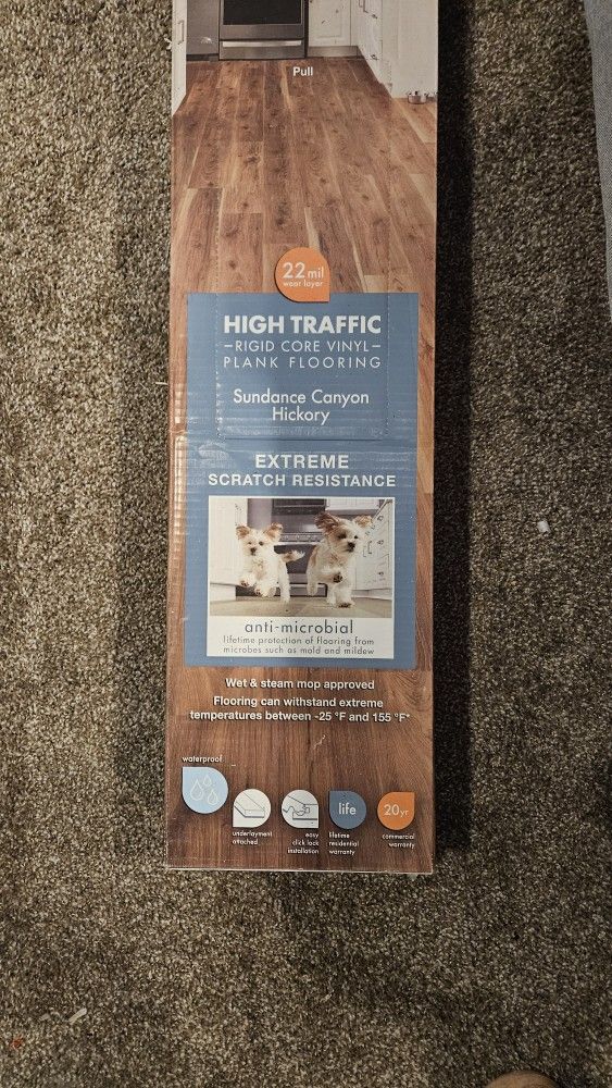 $35  2 box of waterproof high traffic luxury Vinyl plank flooring 