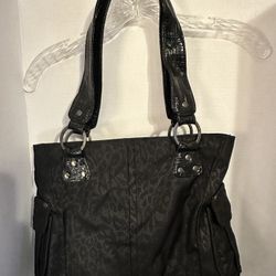 Dakine Black Leopard Purse Tote Handbag - Multiple Pockets