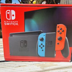 Nintendo switch with Neon blue And Neon Red Joycon