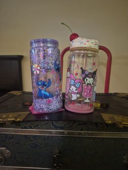 Hello Kitty, Stitch, Glitter, Cup