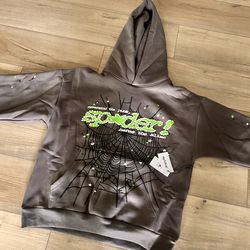 Grey punk v2 sp5der hoodie with tags