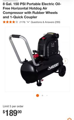 Husky 8 Gal. 150 PSI Portable Air Compressor