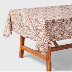 Threshold Fall /Autumn Paisley Rectangle 60" x 84" TABLECLOTH seats 6 to 8 NEW
