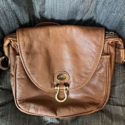 Genuine Brown Leather Peruvian Handbag