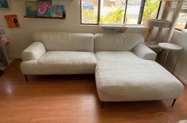 Light gray Fabric Sectional Sofa with Chaise
