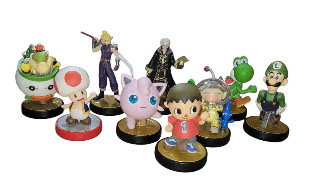 Nintendo Smash Bros Amiibo LOT Bowser Luigi Cloud Toad Switch