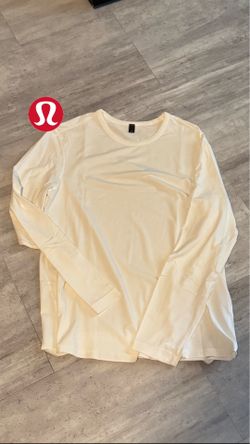 White Lululemon fundamental Long Sleeve, Size Large