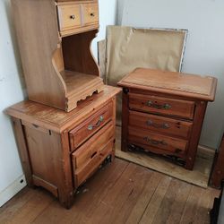 Drawer And Bedside Table Set With Mirror