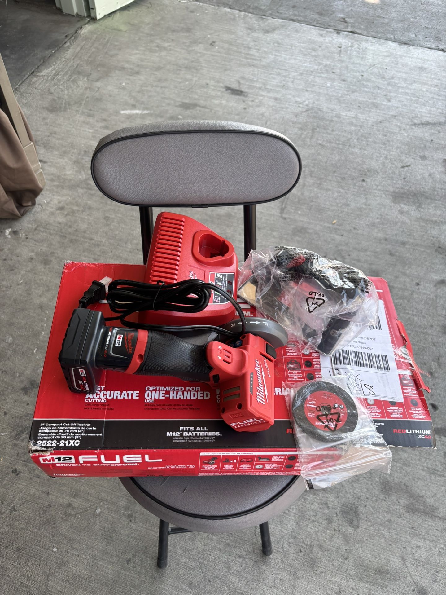 M12 FUEL 12V 3 in. Lithium-Ion Brushless Cordless Cut Off Saw Kit with One 4.0 Ah Battery Charger and Bag