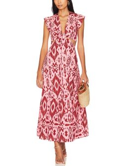 NWT Steve Madden Got Your Batik Dress Burnt Umber White Pink Small