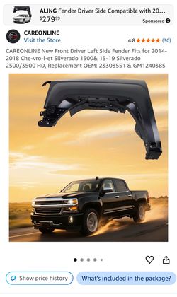 2015 Chevrolet Silverado driver side fender